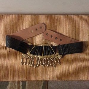 Dark brown leather belt